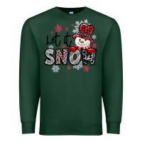Sports Green let it snow sowman snowflake Premium Sweatshirt - MaliasSmallBusiness