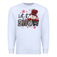 White let it snow sowman snowflake Premium Sweatshirt - MaliasSmallBusiness
