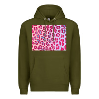 Army Green leopard background pink shimmer 3200x2400 Premium Hoodie - AdoDesignShop