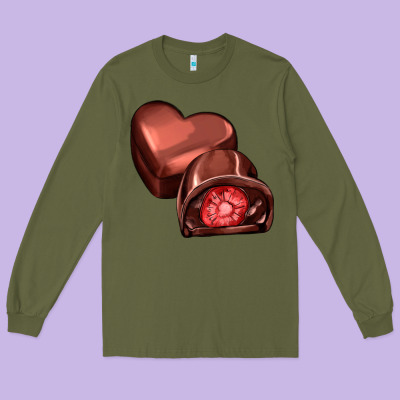 Heart Chocolate Long Sleeve Tee Designed By Adodesignshop