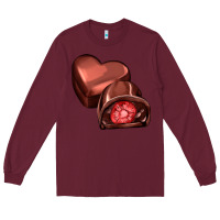 Burgundy heart chocolate Long Sleeve Tee - AdoDesignShop