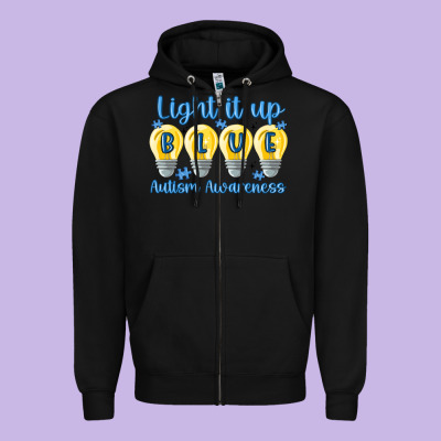 Light It Up Zipper Hoodie Designed By Maliassmallbusiness