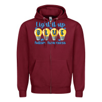 Burgundy light it up Zipper Hoodie - MaliasSmallBusiness