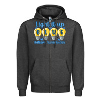 Charcoal Heather light it up Zipper Hoodie - MaliasSmallBusiness