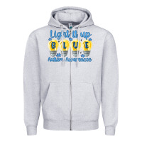 Heather Grey light it up Zipper Hoodie - MaliasSmallBusiness