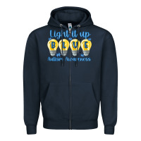 Navy light it up Zipper Hoodie - MaliasSmallBusiness