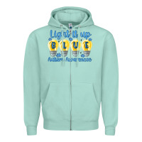 Seafoam light it up Zipper Hoodie - MaliasSmallBusiness