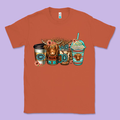 Serape Floral Longhaired Cow Coffee Cups Classic Tee Designed By Jasminsmagicworld