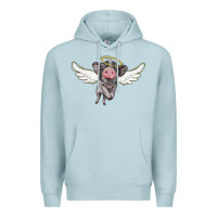 Blue Mist angel baby pig Premium Hoodie - BarkalooDesign