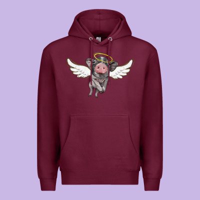 Angel Baby Pig Premium Hoodie Designed By Barkaloodesign