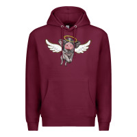 Burgundy angel baby pig Premium Hoodie - BarkalooDesign
