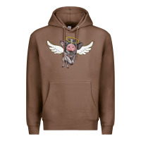 Chestnut angel baby pig Premium Hoodie - BarkalooDesign