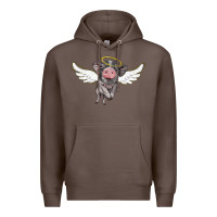 Coffee angel baby pig Premium Hoodie - BarkalooDesign