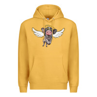 Mustard angel baby pig Premium Hoodie - BarkalooDesign