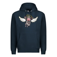 Navy angel baby pig Premium Hoodie - BarkalooDesign