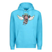 Ocean Blue angel baby pig Premium Hoodie - BarkalooDesign