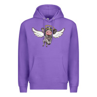 Purple angel baby pig Premium Hoodie - BarkalooDesign