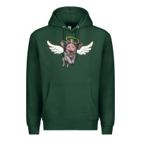Sports Green angel baby pig Premium Hoodie - BarkalooDesign