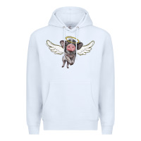 White angel baby pig Premium Hoodie - BarkalooDesign