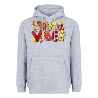 Heather Grey softball vibes Heavyweight Hoodie - MaliasSmallBusiness