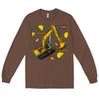 Chestnut excavator seamless pattern Long Sleeve Tee - BundleAndBundleShop