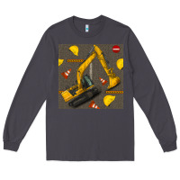Smoke excavator seamless pattern Long Sleeve Tee - BundleAndBundleShop