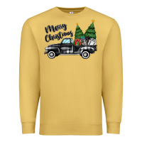Antique Gold merry christmas truck Premium Sweatshirt - MaliasSmallBusiness