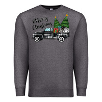 Charcoal Heather merry christmas truck Premium Sweatshirt - MaliasSmallBusiness