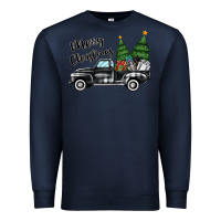 Navy merry christmas truck Premium Sweatshirt - MaliasSmallBusiness