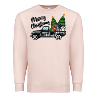Pale Pink merry christmas truck Premium Sweatshirt - MaliasSmallBusiness