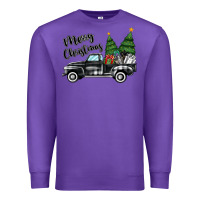 Purple merry christmas truck Premium Sweatshirt - MaliasSmallBusiness