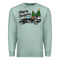 Seafoam merry christmas truck Premium Sweatshirt - MaliasSmallBusiness