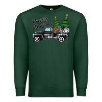 Sports Green merry christmas truck Premium Sweatshirt - MaliasSmallBusiness