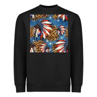 Black 4th of july indian headdress seamless pattern Heavyweight Sweatshirt - HRA Design Shop