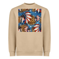 Mushroom 4th of july indian headdress seamless pattern Heavyweight Sweatshirt - HRA Design Shop