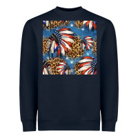 Navy 4th of july indian headdress seamless pattern Heavyweight Sweatshirt - HRA Design Shop