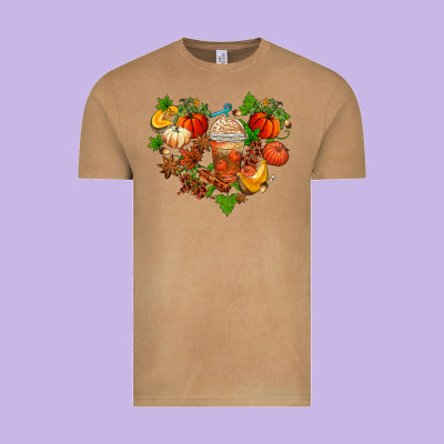 Fall Pumpkin Heart Vintage Tee Designed By Adodesignshop