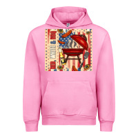 Fuchsia Pink red white and bbq usa flag Urban Hoodie - TumblerDesignByShophia