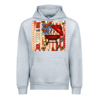 Heather Grey red white and bbq usa flag Urban Hoodie - TumblerDesignByShophia