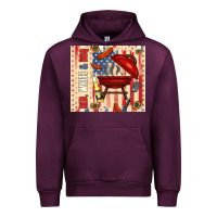 Mauve Wine red white and bbq usa flag Urban Hoodie - TumblerDesignByShophia