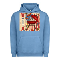 Pigment Pebble Blue red white and bbq usa flag Urban Hoodie - TumblerDesignByShophia