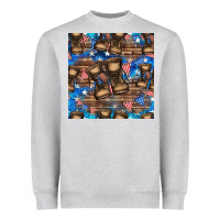 Heather Grey 4th of juky veteran boots seamless pattern Heavyweight Sweatshirt - HRA Design Shop