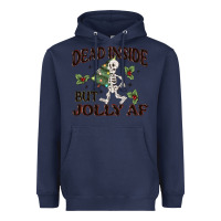Navy dead inside but jolly af Heavyweight Hoodie - MaliasSmallBusiness