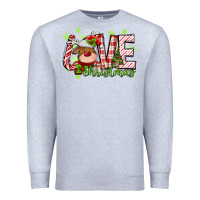 Heather Grey love christmas deer Premium Sweatshirt - MaliasSmallBusiness