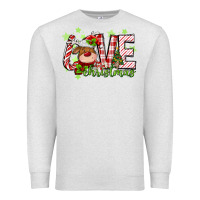 Oatmeal Heather love christmas deer Premium Sweatshirt - MaliasSmallBusiness