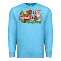 Ocean Blue love christmas deer Premium Sweatshirt - MaliasSmallBusiness