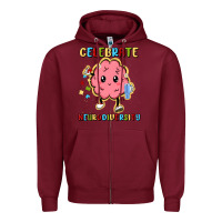 Burgundy celebrate neurodiversity Zipper Hoodie - MaliasSmallBusiness