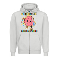Dove Grey celebrate neurodiversity Zipper Hoodie - MaliasSmallBusiness