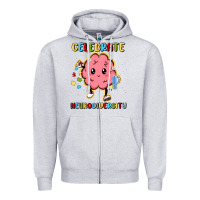 Heather Grey celebrate neurodiversity Zipper Hoodie - MaliasSmallBusiness