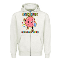 Oatmeal Heather celebrate neurodiversity Zipper Hoodie - MaliasSmallBusiness